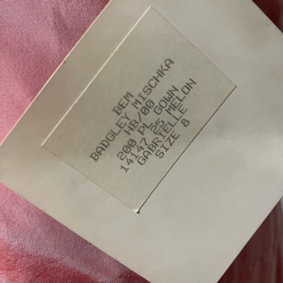 Badgley Mischka Y2K vintage 100% silk gown size 8 coral embellished floor length - Picture 9 of 16